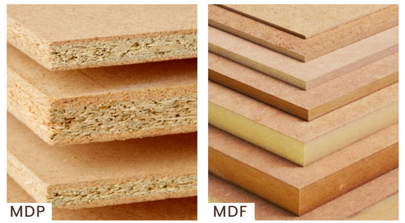 Comparativo entre chapas de MDP e MDF